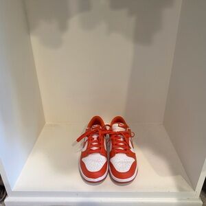 Nike Men's Orange and White Dunks